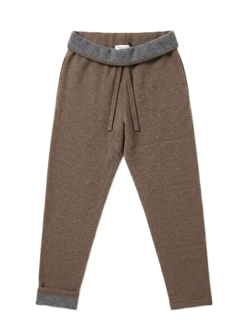 Jogging pant in maglia bicolore Roberto Collina | 263MYB1506362 TAUPE/GRIGIO MEDIO